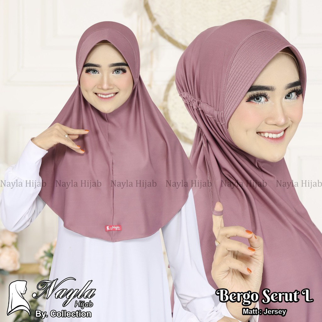 Jilbab Instan Bergo Serut L Kerudung Instan Bergo Serut Ori Nayla Hijab Bergo Serut Nayla Hija'b