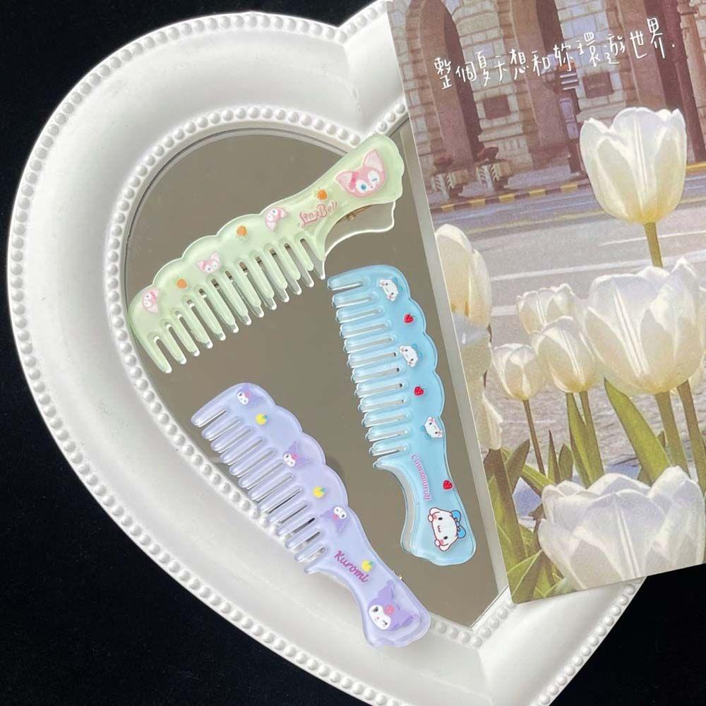 NEEDWAY Sisir Hair Clip Sisir Mini Gadis Memperbaiki Fringe Barrette Melody Cinnamon Dog Anjing Telinga Besar Gaya Korea