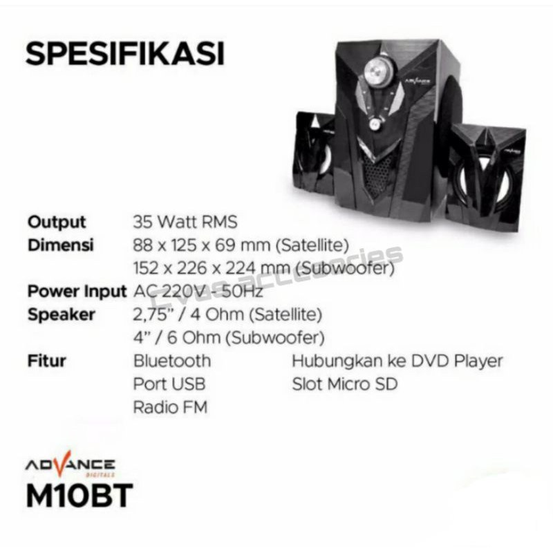 [ READY ] M 10BT ADVANCE Speaker Aktif M-10BT Bluetooth &amp; USB / Speaker Portable Bluetooth M 10BT / M8BT