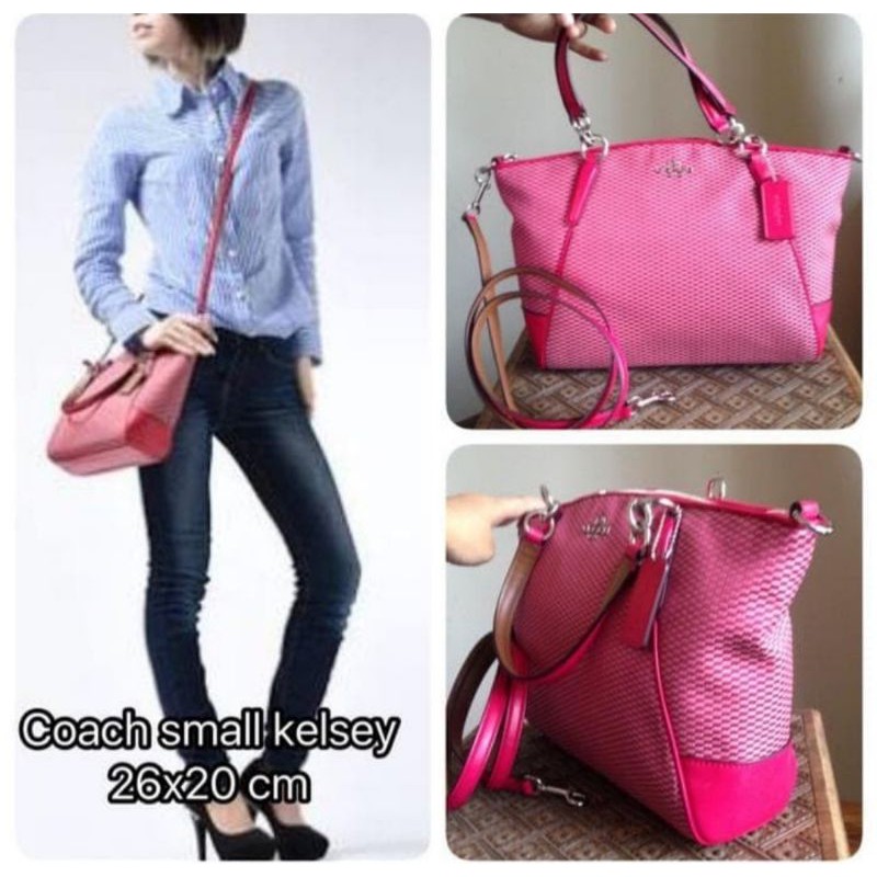 Tas Coach Authentic Original / Kelsey Size Small Milk Bright Pink