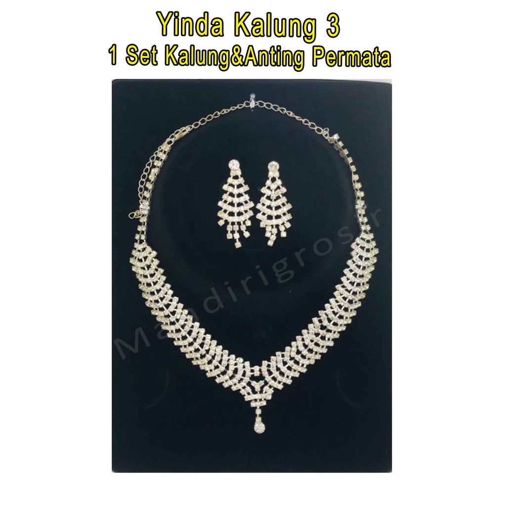 1 Set Kalung&amp;Anting Permata * Yinda Kalung 3 * Kalung Fashion * Aksesoris