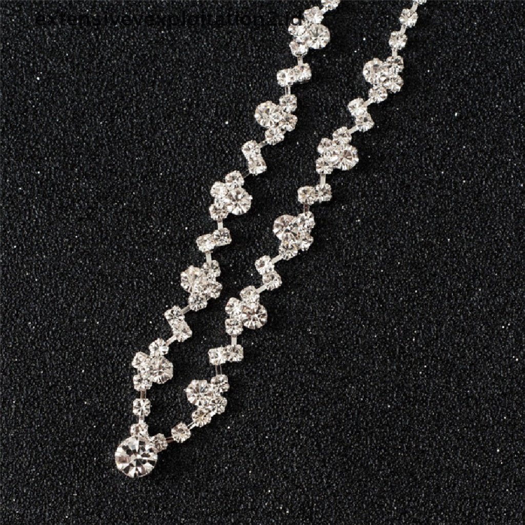 (Model Hotter1) Set Anting Kalung Kristal Silver Bridesmaid