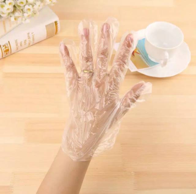Sarung tangan transparan sekali pakai untuk memasak dan membuat roti 100 pcs/ pax