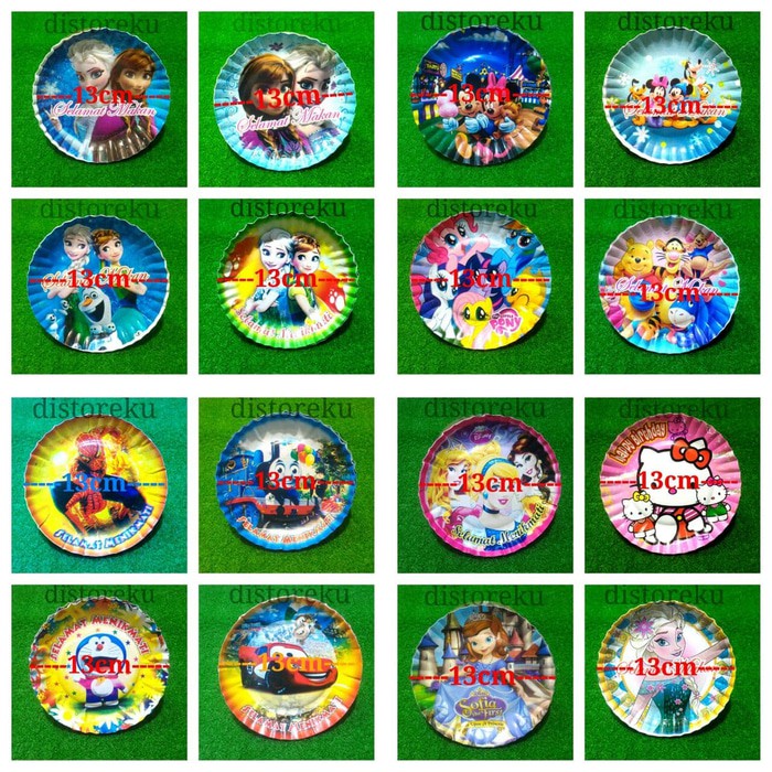 1pc Piring Kertas Kue Tart Karakter Paper Plate Cake Ulang tahun Motif - Frozen