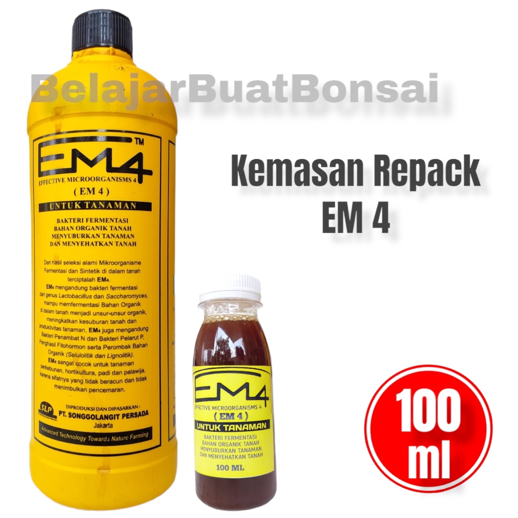 EM4 Mikro Organisme Pertanian Pupuk Organik Cair Tanaman Repack 100ml