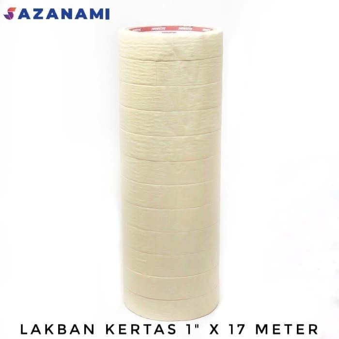 MASKING TAPE 1&quot; INCH x 15m Sazanami ISOLASI LAKBAN KERTAS - Kuning