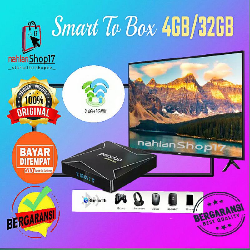 SMART TV BOX RAM 4GB DDR4 32GB / PENDOO X10 PLUS  AMLOGIC S905X2 SMART TV / SMART TV BOX ANDROID 8.1