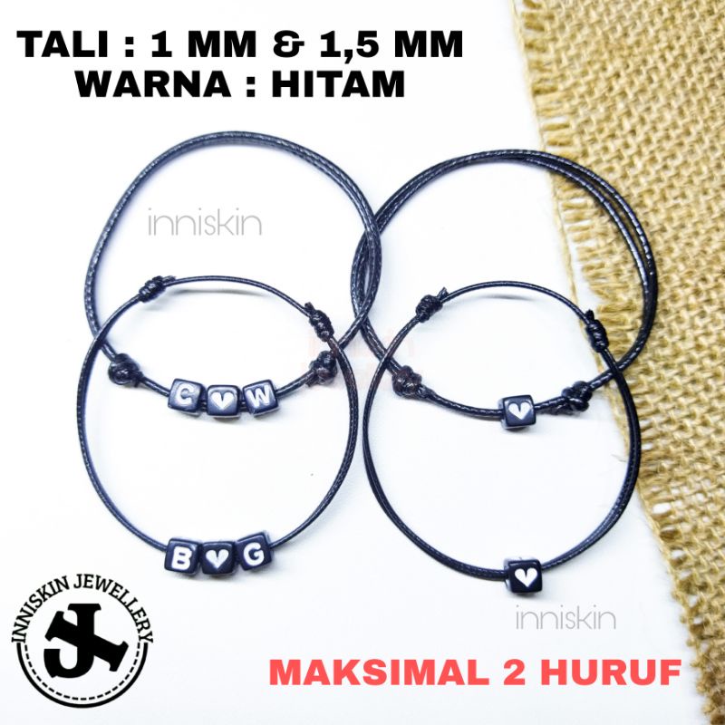 [1PCS] Gelang Custom Huruf + Love / Gelang Love Nama / Gelang Nama / Gelang Huruf A-Z / Jewellery / Gelang Huruf