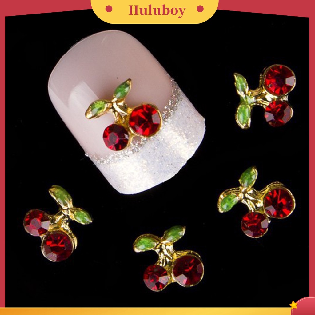 Huluboy Huluboy♡ 10 Pcs Berlian Imitasi Bentuk Cherry Untuk Nail Art