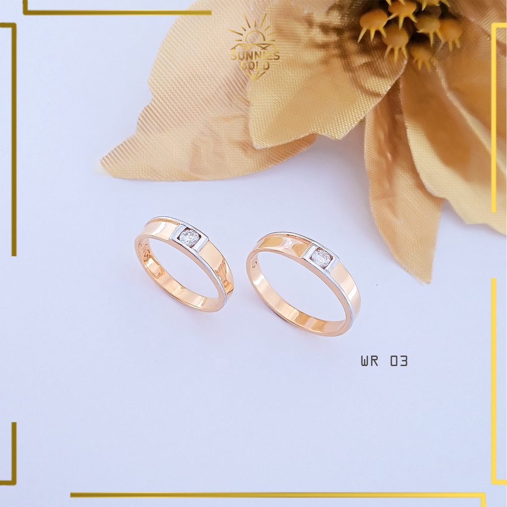 CINCIN EMAS ASLI KADAR 375/8K CINCIN EMAS KAWIN CINCIN NIKAH WEDDING RING SIMPEL MINIMALIS WR 3