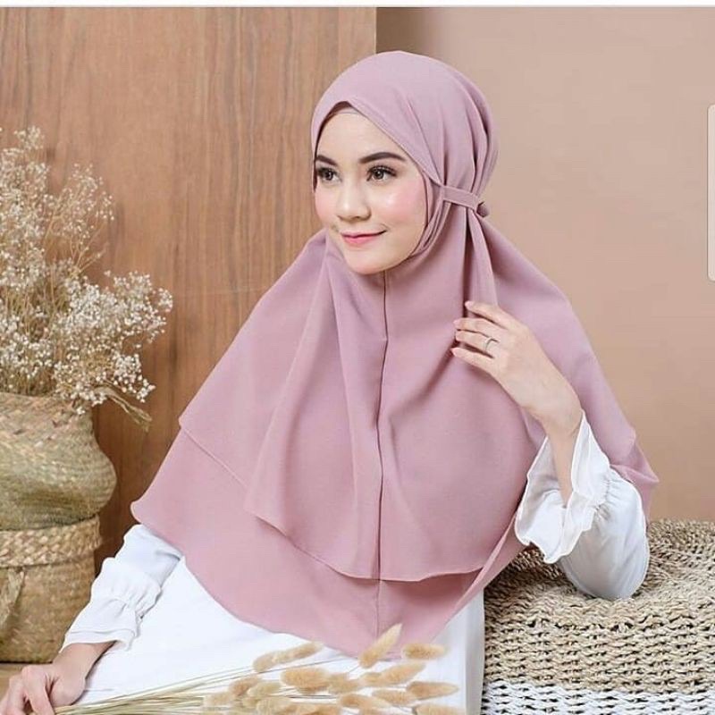 Jilbab khimar bergo Maryam 2 layer bahan diamond