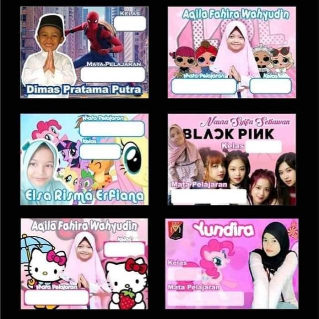 

Sticker label buku custom label kelas pelajaran