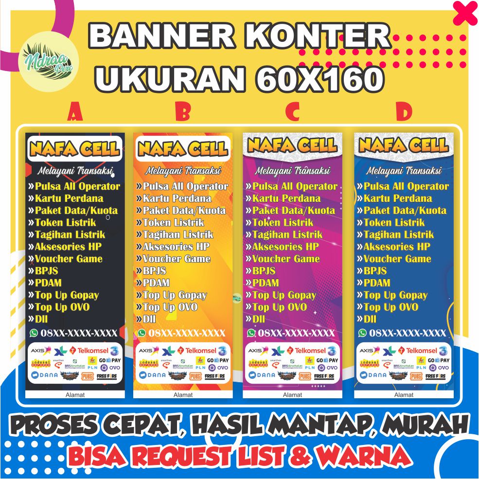 Banner Konter Ukuran 60X160