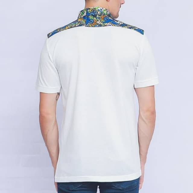 Kaos Polo Shirts Polo Pria Motif Azura Putih Polo Cowok Alinskie Brothers