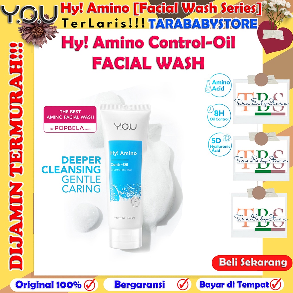 YOU Hy! Amino Facial Wash | Oil Control, Hydrating, Brightening, Anti-Acne, Sabun Cuci Muka