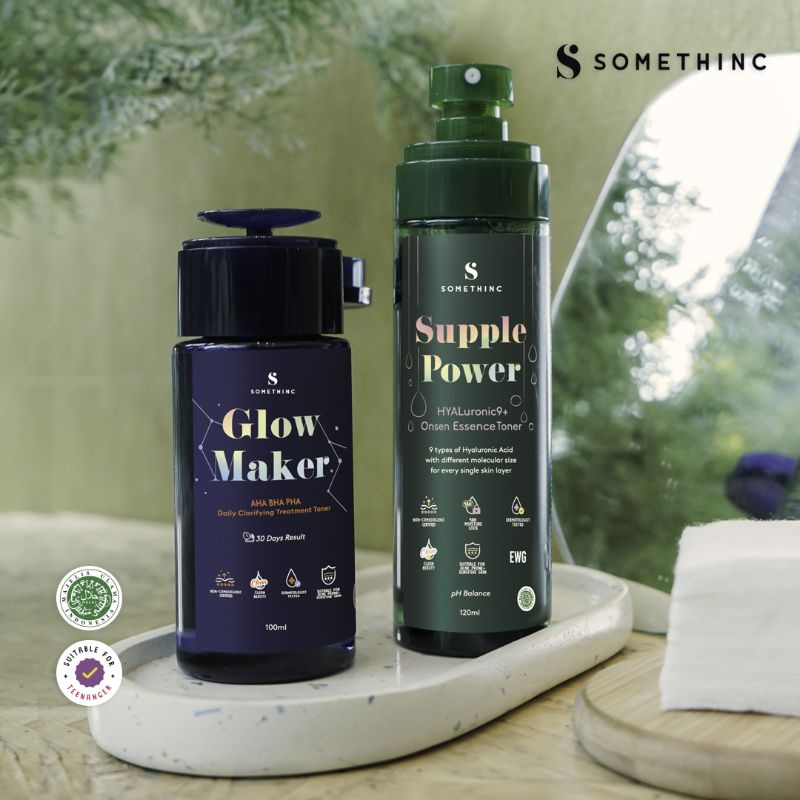 (GOSEND/COD) SOMETHINC GLOW MAKER AHA BHA PHA CLARIFYING TREATMENT TONER | SUPPLE POWER HYALURONIC 9+ ONSEN ESSENCE TONER | CALM DOWN PHA 3% EVERYDAY TONER | SKIN GOALS VITA PROPOLIS GLOW ESSENCE TONER | SOMETHINC ACNEDOT TREATMENT TONER - TONER JERAWAT