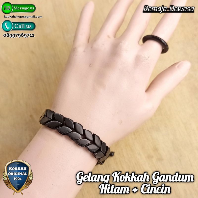 Gelang Kokkah RELL Rata dan GANDUM Gratis Cincin 100% Ori