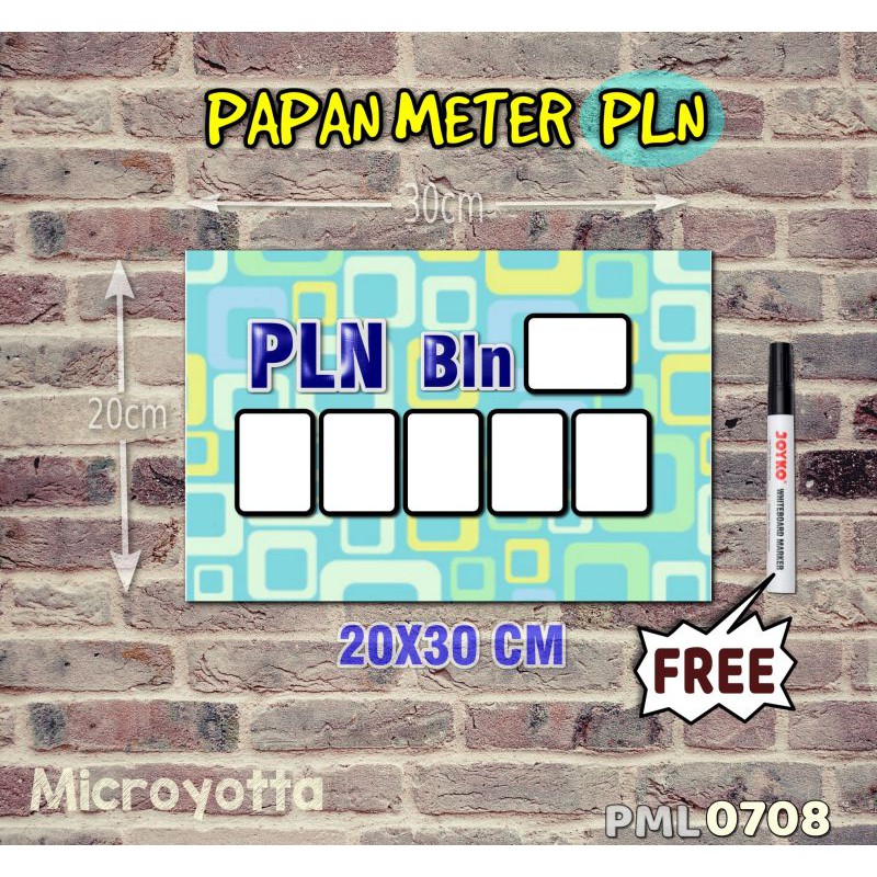 

Microyotta Papan Meter Listrik PLN PAM motif Unik - Pastel 08