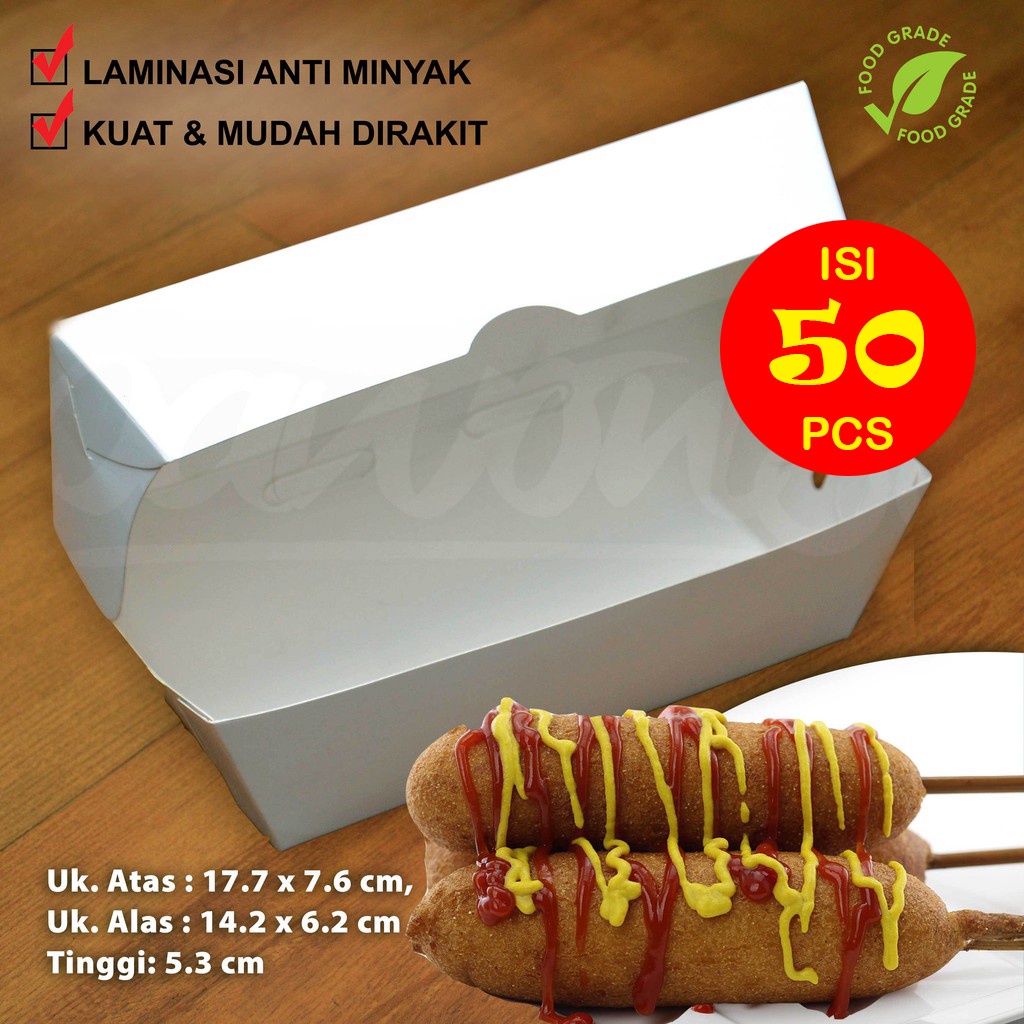 

Kotak Dus Box CORN DOG - CORNDOG | PUTIH - ( 50 Pcs )