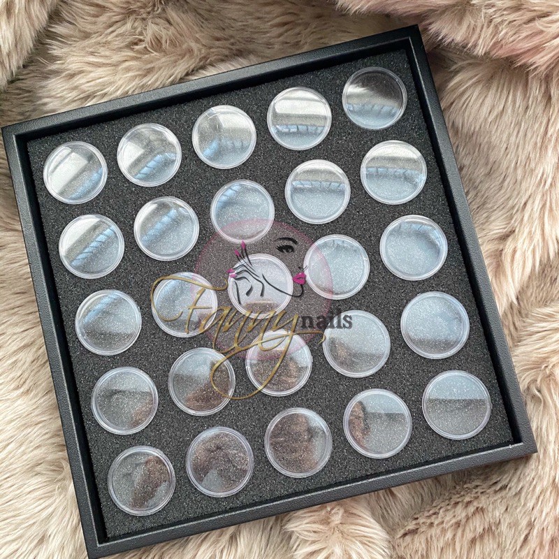 Tempat aksesoris nailart / nail art accesories box isi 25 wadah nail aksesoris