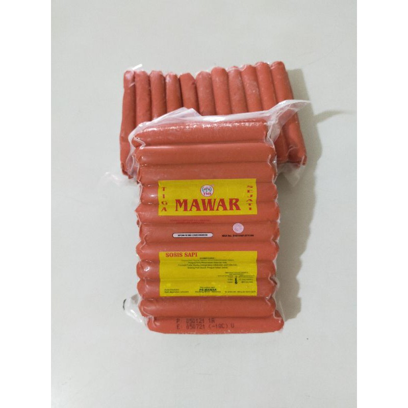 

Tiga Mawar Sejati Sosis Sapi Merah 800Gram isi 33pcs