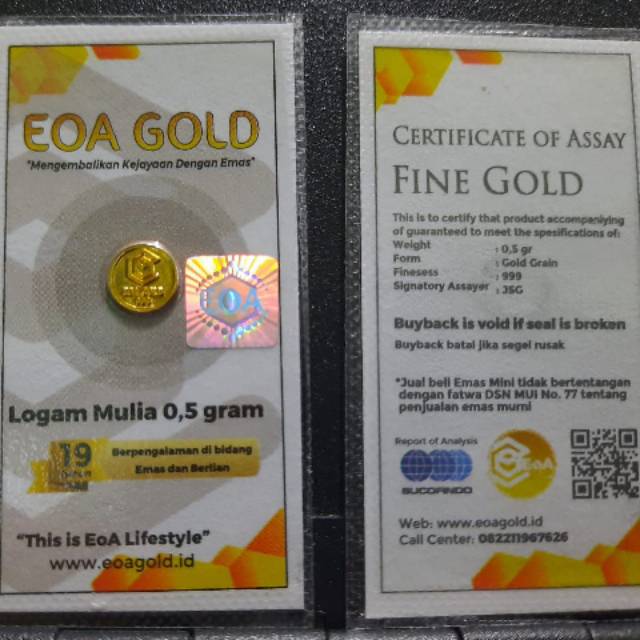 EOA GOLD berat 0,5 gram
