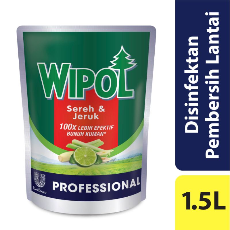 WIPOL KARBOL SEREH DAN JERUK PROFESSIONAL 1.5 LITER