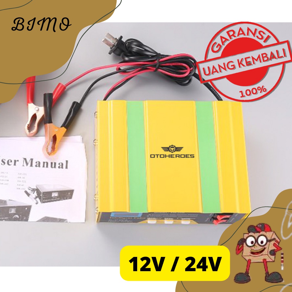 Charger Aki Mobil Lead Acid Smart Battery Charger 12V / 24 V 6-105 AH - MF-2B - Yellow / Cas aki mob