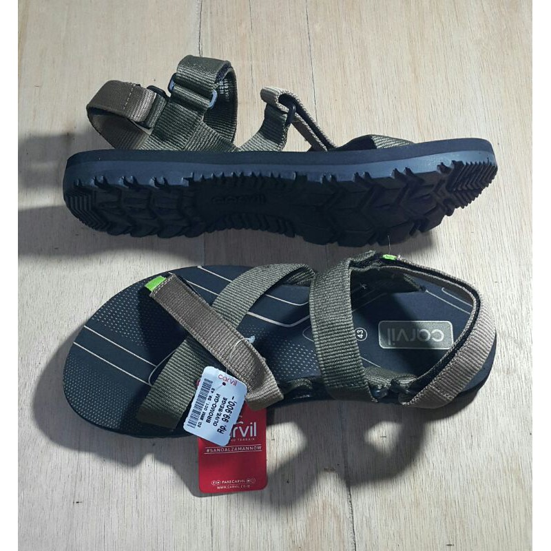 BROMO-GM OLIVE-BEIGE size 38-43 SANDAL GUNUNG PRIA CARVIL ORIGINAL TERMURAH / SENDAL CASUAL GUNUNG P