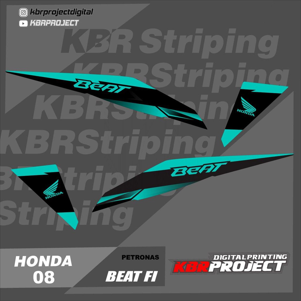(cod) Stiker Motor BEAT FI LAMA 2013 Aksesoris Striping Sticker PETRONAS Kbr 08 HOLOGRAM TRANSPARAN