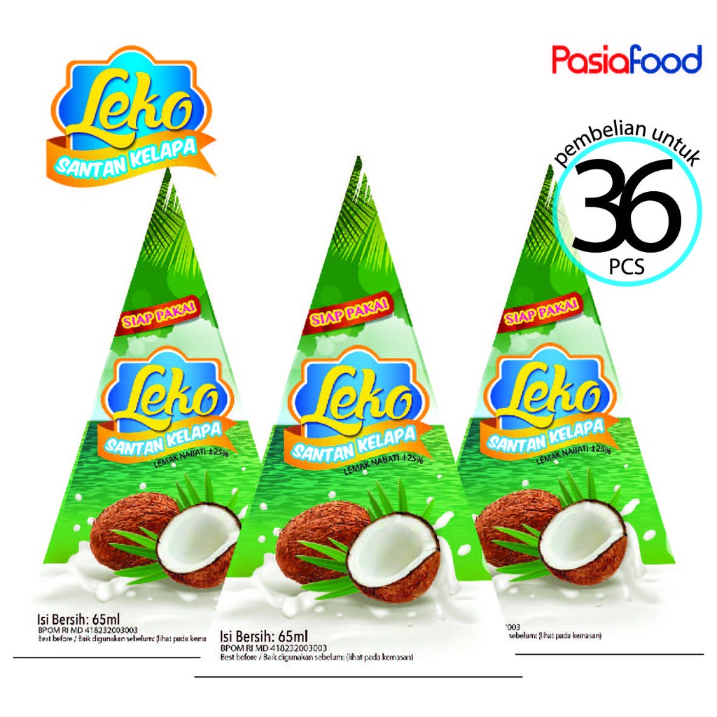 Pasiafood Santan Leko Santan Kelapa Asli Bebas Kolesterol (36 Pcs)