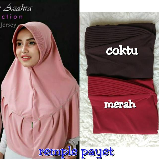 Hijab Jilbab Kerudung jersey jersi Instan Bergo Rempel Payet nabila by azahra
