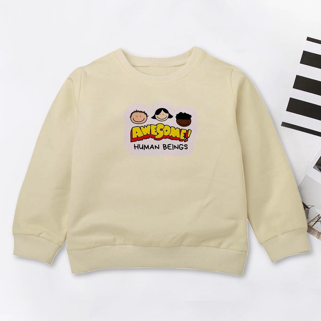 SWEATER ANAK  PAKAIAN ANAK AWESOME CREWNECK ANAK TEBAL HALUS - SWEATER ANAK PREMIUM