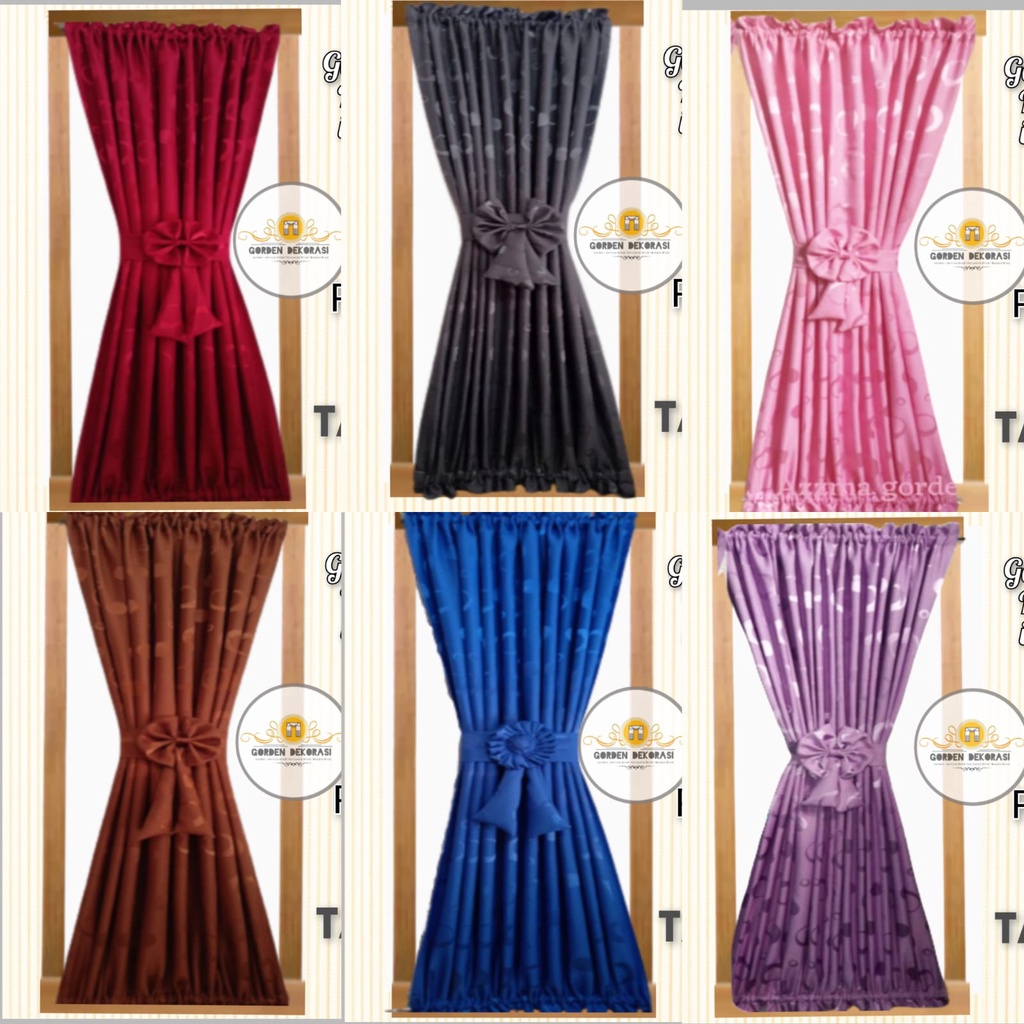 gorden jendela minimalis kupu kupu spiral polkadot tebal gorden blackout pink abu coklat maroon hija