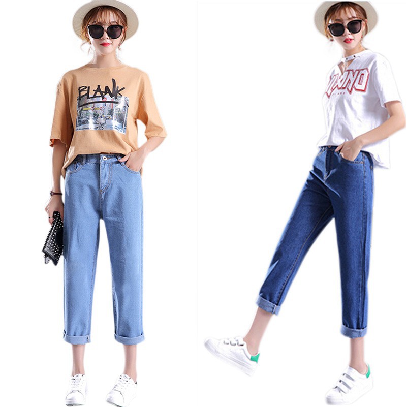  Celana  Panjang Jeans  Wanita  Casual Model Longgar  High 