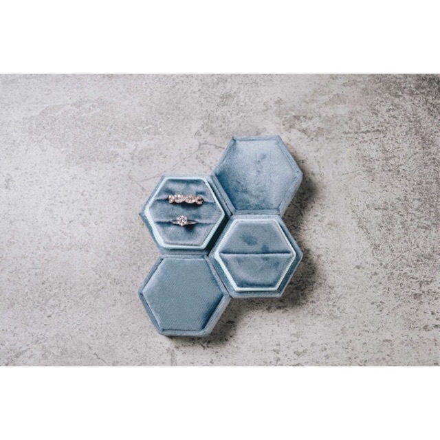 

Hexagon Ring Box Double slot - K