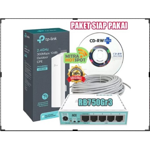 Paket Hotspot Rt RW Net CPE220 RB750Gr3 Siap Pakai