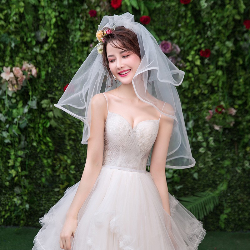 VE-12 wedding veil 1.5m kerudung pengantin gaun nikah dresslace long bridal