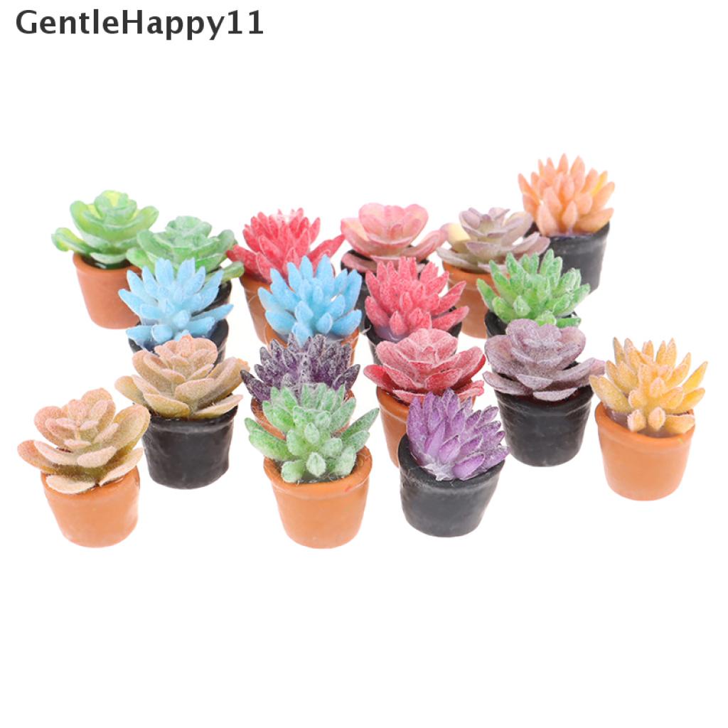 Gentlehappy 5pcs / Set Miniatur Pot Tanaman Sukulen Skala 1: 12 Untuk Aksesoris Rumah Boneka