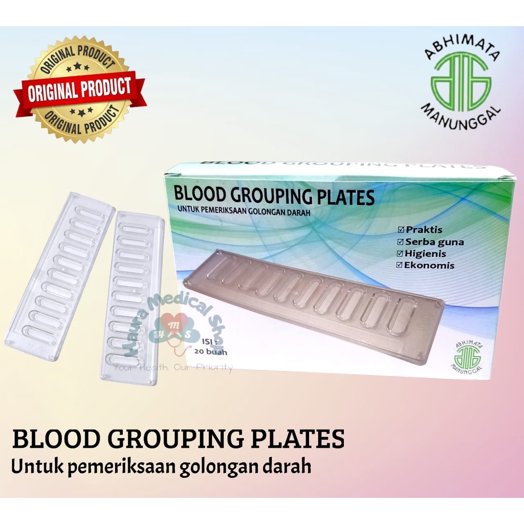 Blood Grouping Plates (Untuk Pemeriksaan Golongan Darah) AMA - Haura Medical Shop - PER PCS