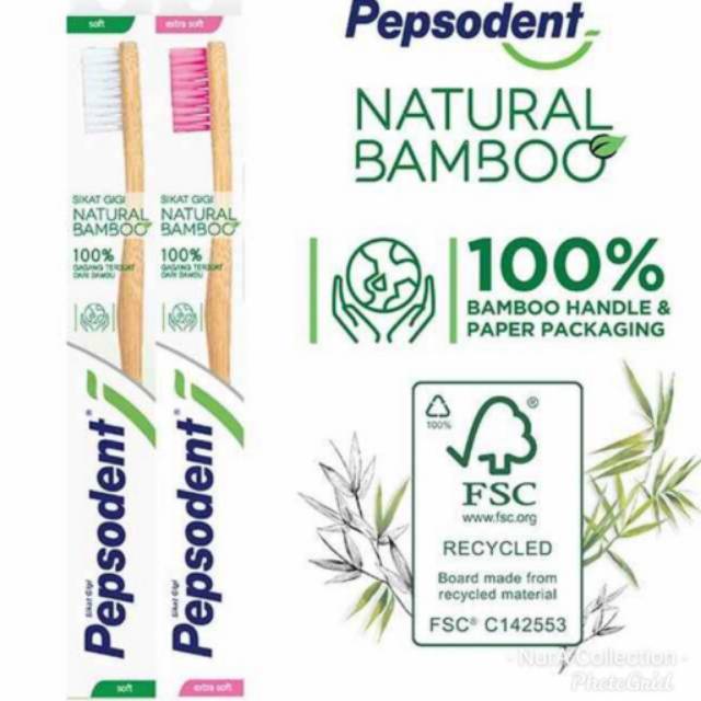 Pepsodent Sikat Gigi Natural Bamboo bambu
