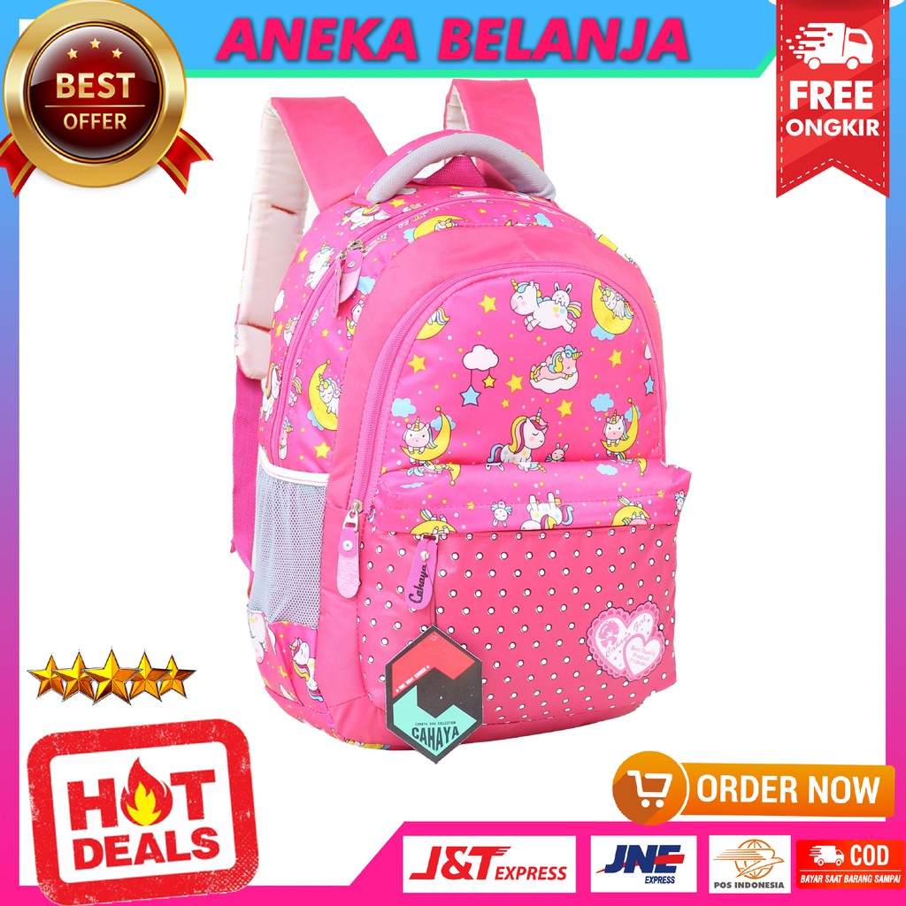 Tas Sekolah Anak Perempuan Ransel Cahaya Unicorn Little Pony Murah Tebal Trendy Berkualitas