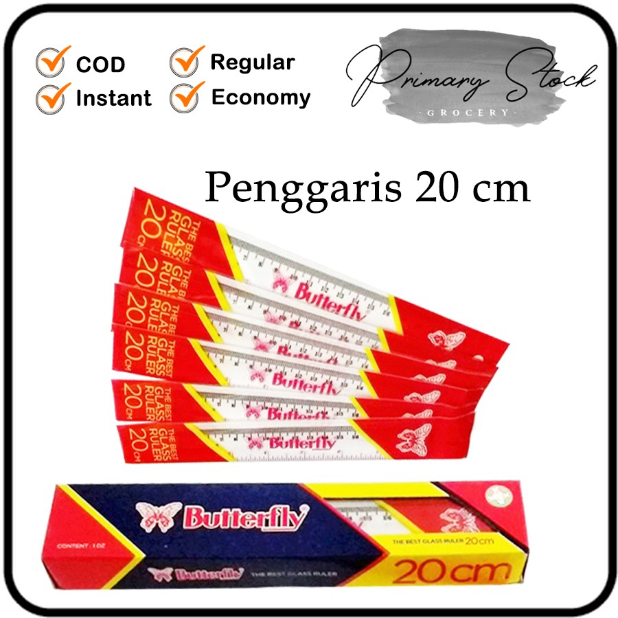 

Penggaris 20 cm Butterfly Penggaris Plastik Mistar Buterfly