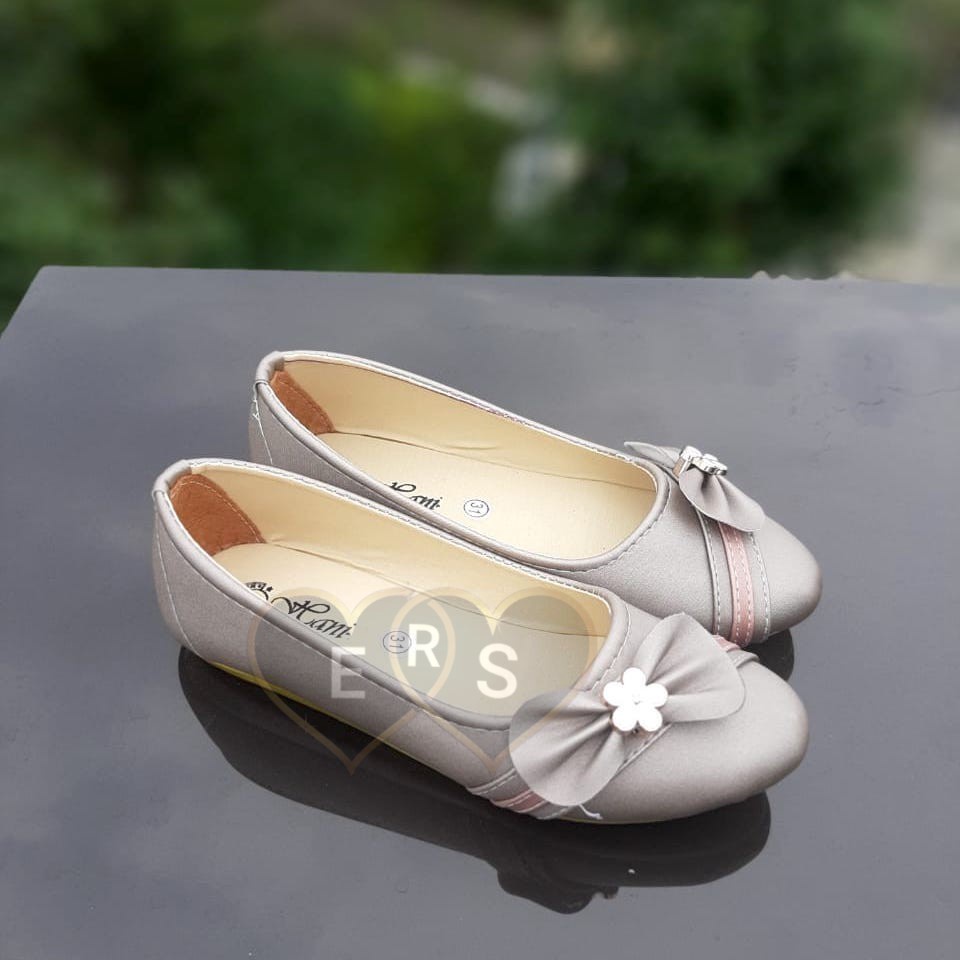 TOKOERS SBA02 Sepatu Balet, Flatshoes Anak Perempuan Umur 7 8 9 10 thn - Motif Pita with Bunga