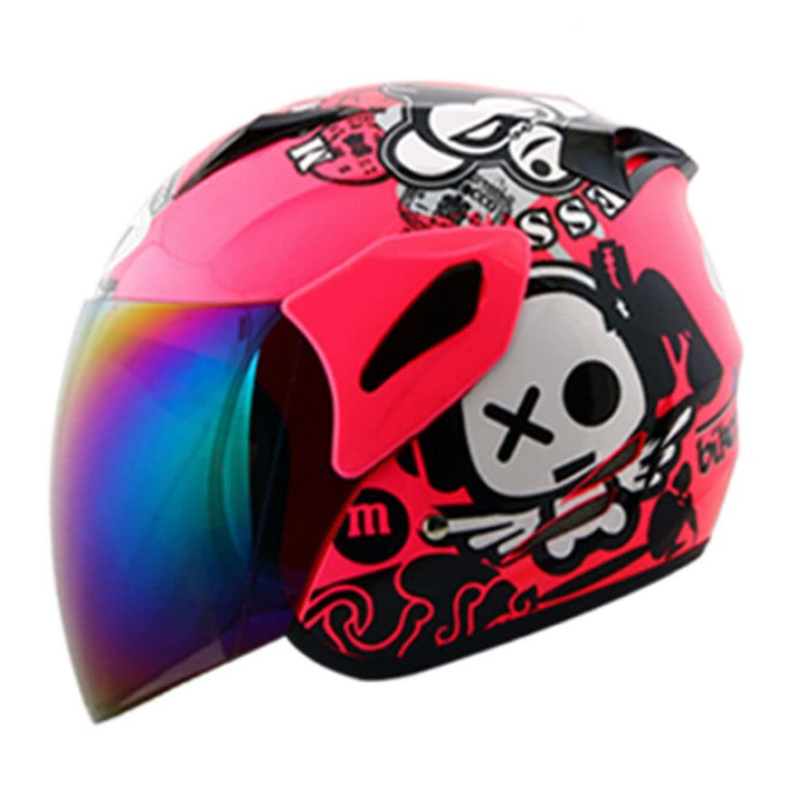 GM Fighter Speak Up Se Helm Half Face Rainbow Visor - Pink Flo