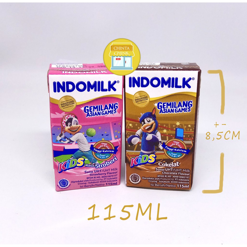 Susu Indomilk Kids UHT Kotak Rasa Coklat Strawberry Isi 