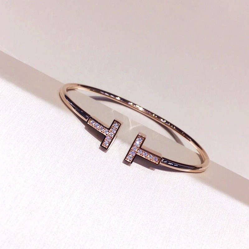 Gelang Berlian Imitasi Korea Klasik Fashion T Bentuk Bangle Terbuka Perhiasan-3
