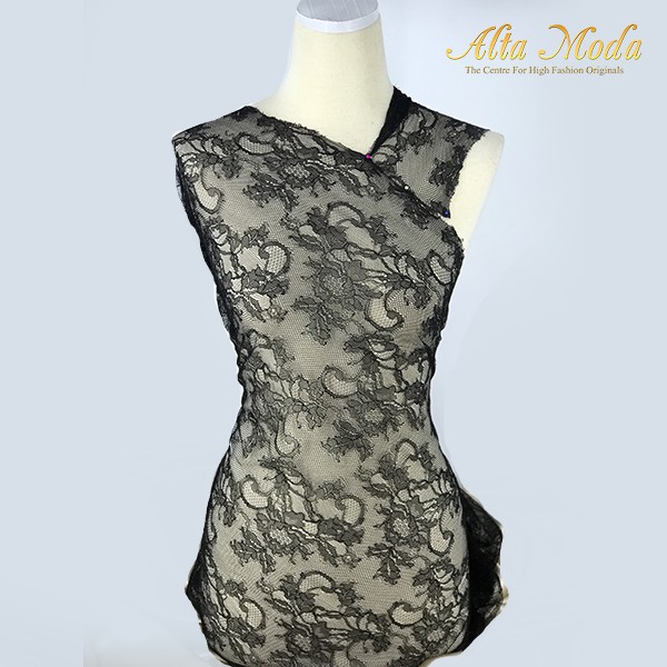 

Alta Moda Brokat Perancis Floral Elegant Black