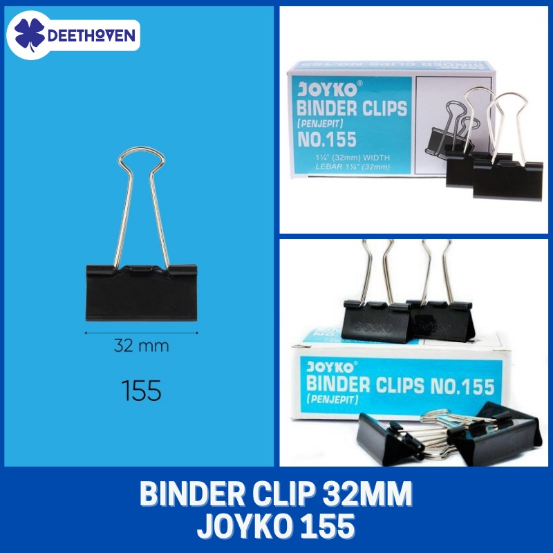 

Binder Clip / Penjepit Kertas JOYKO No. 155 (32 mm) isi 12pcs