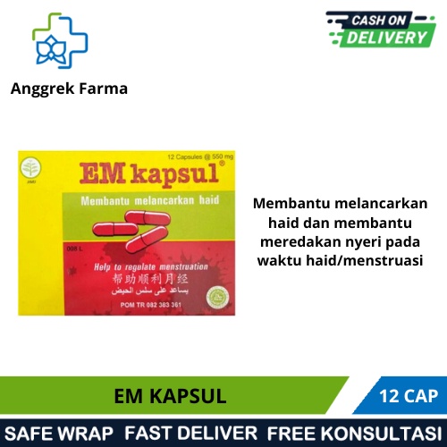EM KAPSUL/OBAT UNTUK MELANCARKAN MENSTRUASI/MEMBANTU MEREDAKAN NYERI MENSTRUASI